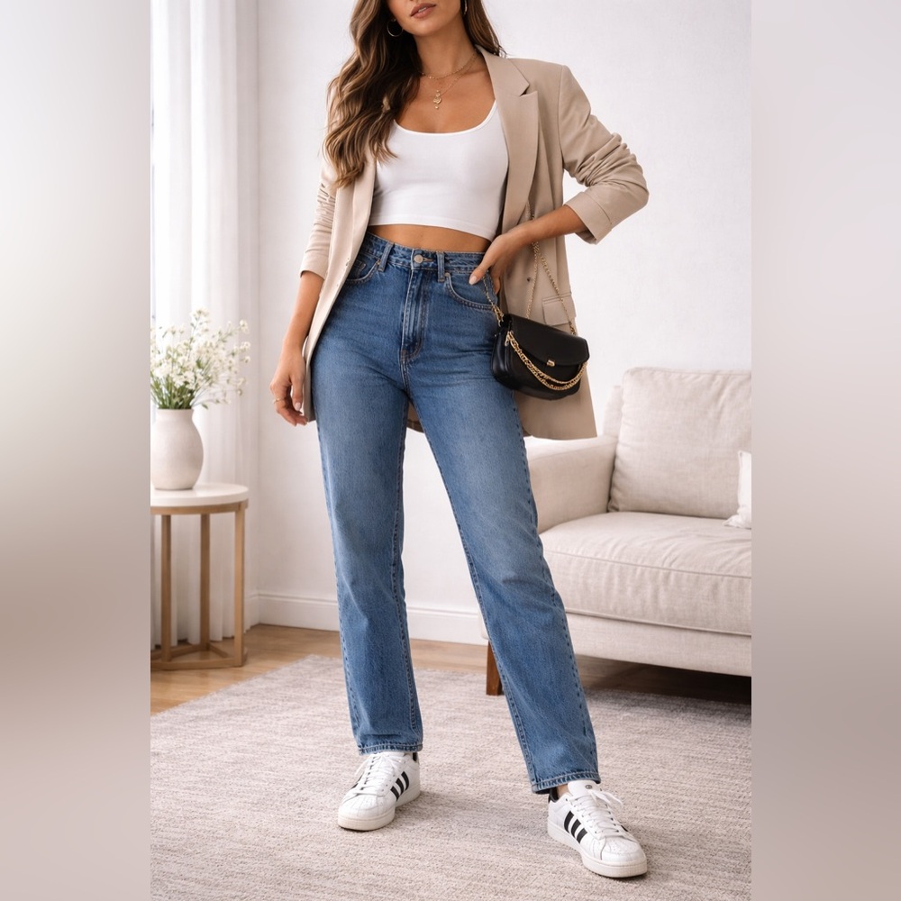 Ragged Jeans Size 24 High Rise Straight Leg Vintage Wash Denim